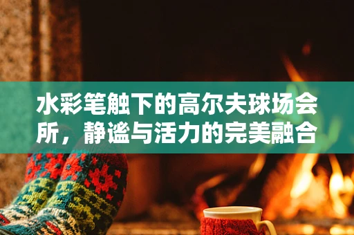 水彩笔触下的高尔夫球场会所，静谧与活力的完美融合
