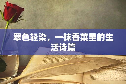 翠色轻染，一抹香菜里的生活诗篇