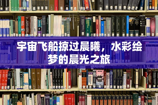宇宙飞船掠过晨曦，水彩绘梦的晨光之旅