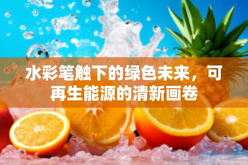 水彩笔触下的绿色未来，可再生能源的清新画卷