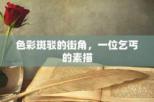 色彩斑驳的街角，一位乞丐的素描