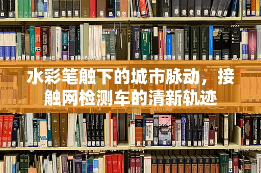水彩笔触下的城市脉动，接触网检测车的清新轨迹