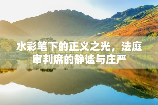 水彩笔下的正义之光，法庭审判席的静谧与庄严