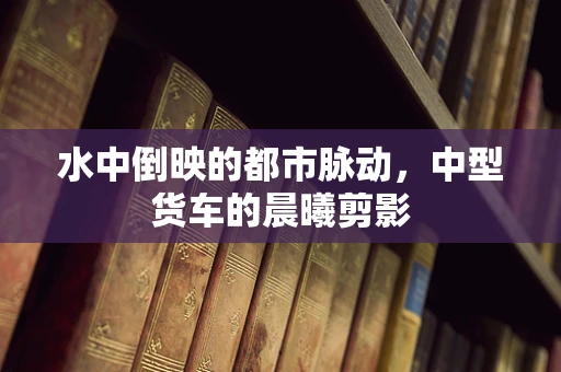 水中倒映的都市脉动，中型货车的晨曦剪影