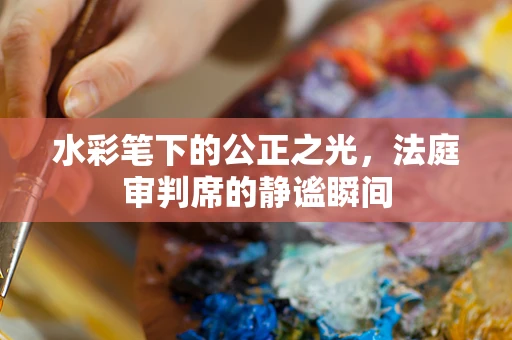 水彩笔下的公正之光，法庭审判席的静谧瞬间