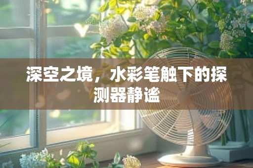 深空之境，水彩笔触下的探测器静谧