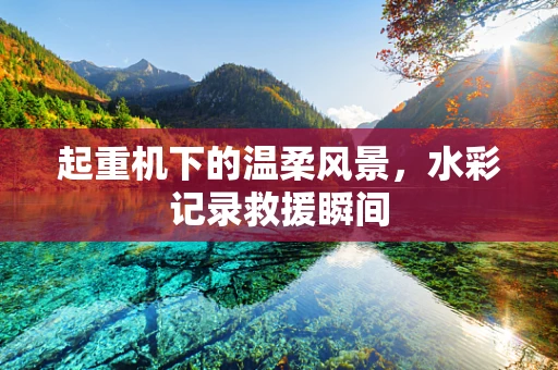 起重机下的温柔风景，水彩记录救援瞬间