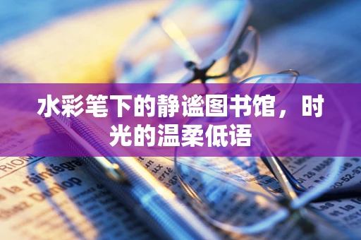 水彩笔下的静谧图书馆，时光的温柔低语