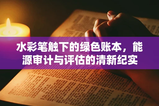 水彩笔触下的绿色账本，能源审计与评估的清新纪实