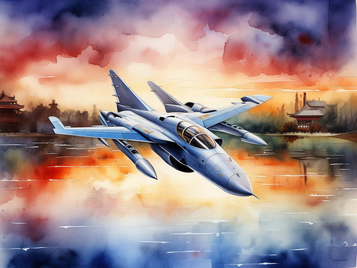 水彩绘梦，北京之行邂逅歼-16D的浪漫邂逅