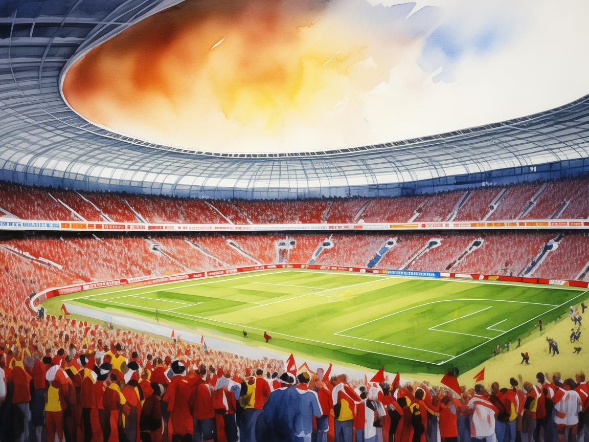 水彩笔下的足球盛宴,德国与韩国的铜牌争夺战 水彩笔下的足球盛宴,德国与韩国的铜牌争夺战